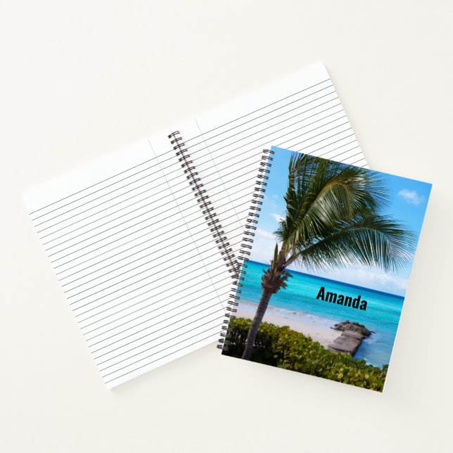 Beautiful Tropical Beach Breezy Palm Tree Notizbuch (Innenseite)