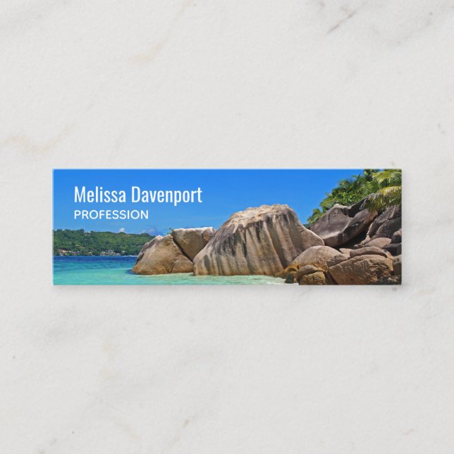 Beautiful Tropical Sea Rocky Coastline Mini Visitenkarte (Vorderseite)