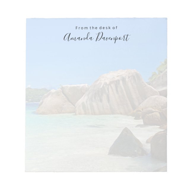 Beautiful Tropical Sea Rocky Coastline Notizblock (Vorderseite)