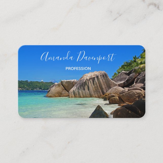 Beautiful Tropical Sea Rocky Coastline Visitenkarte (Vorderseite)