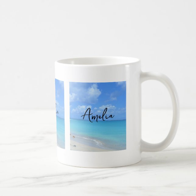 Beautiful Turquoise Tropical Beach Kaffeetasse (Rechts)