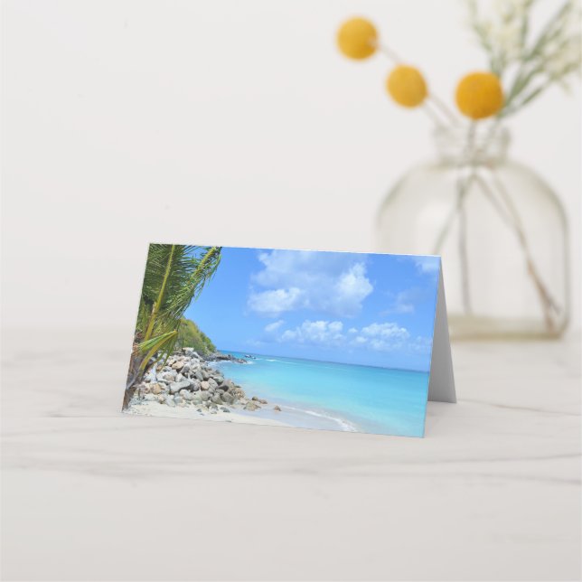 Beautiful Turquoise Tropical Beach Platzkarte (Vorderseite)