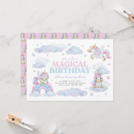Beautiful Unicorn Erstgeburtstag Einladung Mädchen
