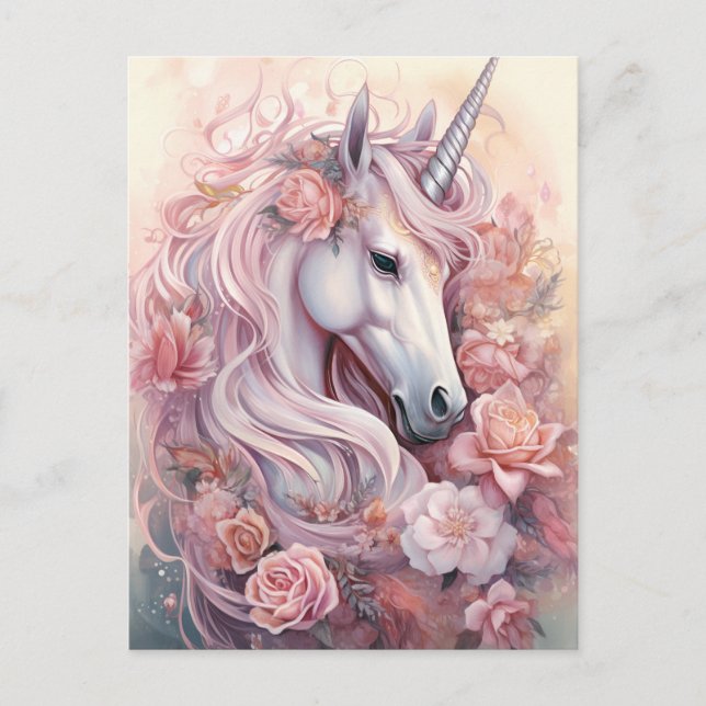 Beautiful Unicorn Postkarte (Vorderseite)