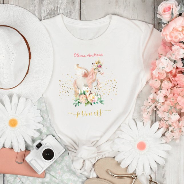 Beautiful Unicorn Princess Girl -  T-Shirt (Von Creator hochgeladen)