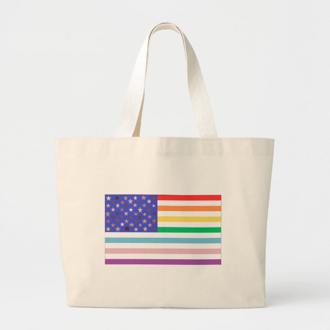 Beautiful USA FLag  Large Tote Bag (Devant)