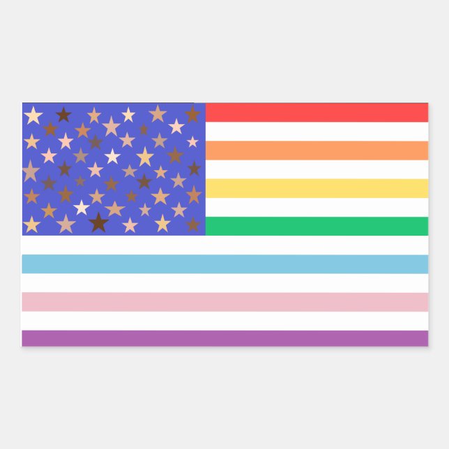 Beautiful USA Flag Rectangular Sticker (Vorderseite)