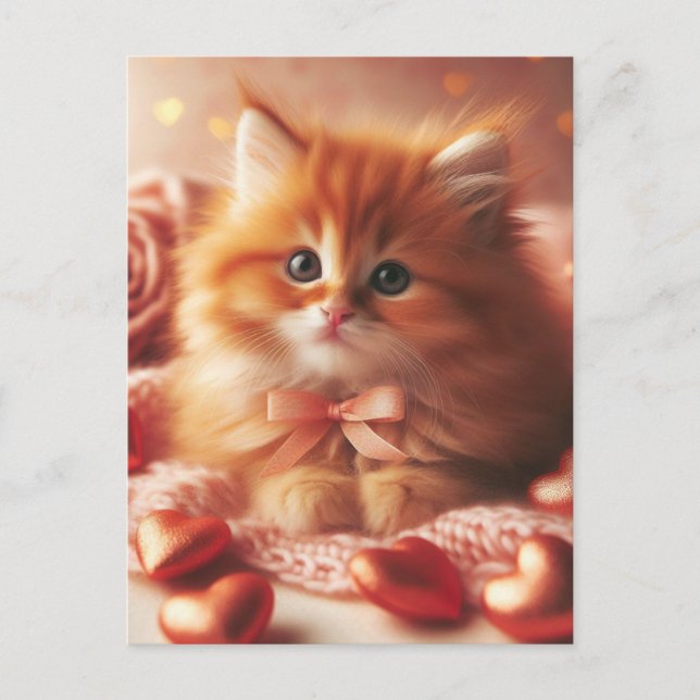 Beautiful Valentine Kitten Postcard Postkarte (Vorderseite)