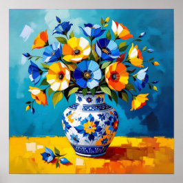 Beautiful Vase of Flowers  Poster
