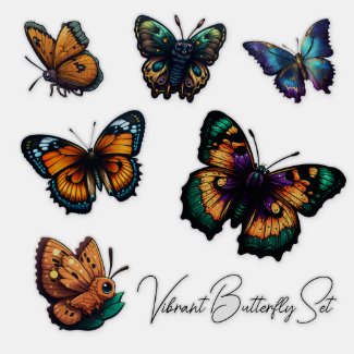 Beautiful vibrant colours Butterfly Set