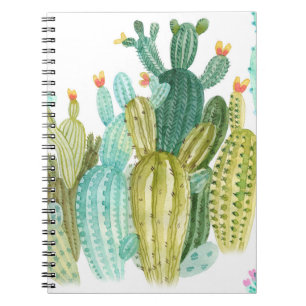 Beautiful vintage cacti, succulents, cactus bloomi notizblock