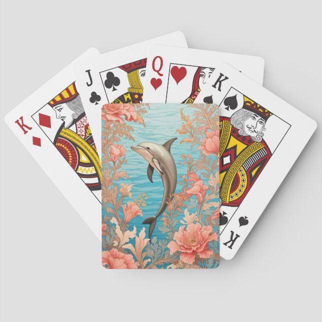 Beautiful Vintage Dolphin  Spielkarten (Rückseite)