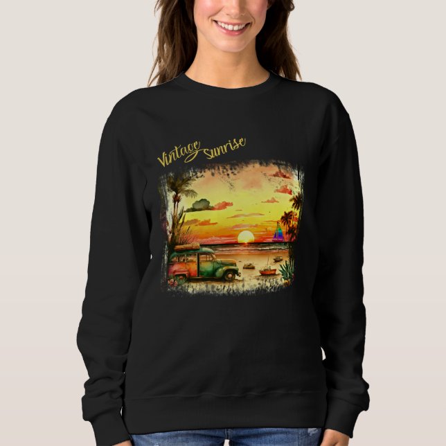 Beautiful Vintage Summer Island Sunrise Sweatshirt (Vorderseite)