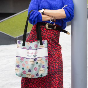 Beautiful Violet Blume & Umschläge mit Namen Tasche