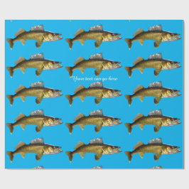 Beautiful Walleye auf Blue Geschenkpapier