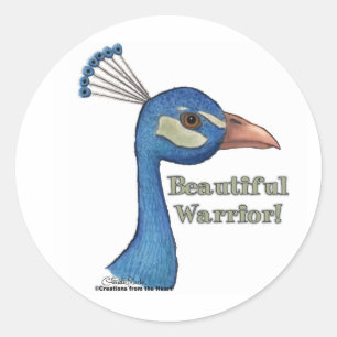 Beautiful Warrior Runder Aufkleber