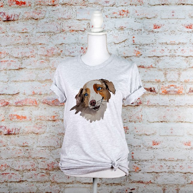 Beautiful Watercolor Blue Mit Augen Australian She T-Shirt (Von Creator hochgeladen)