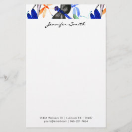 Beautiful Watercolor Dragonfly Pattern Border Briefpapier