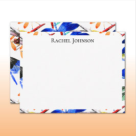 Beautiful Watercolor Dragonfly Pattern Frame Mitteilungskarte