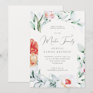 Beautiful Watercolor Family Wiedersehen Einladung