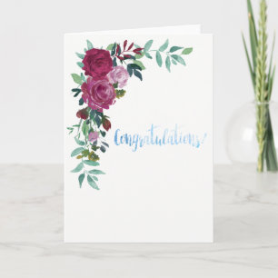 Beautiful Watercolor Floral Herzlichen Glückwunsch Karte