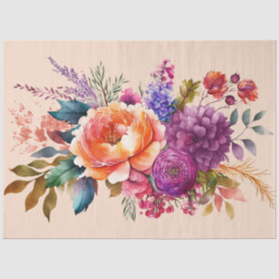Beautiful Watercolor Garden Blume Entdecken Seidenpapier