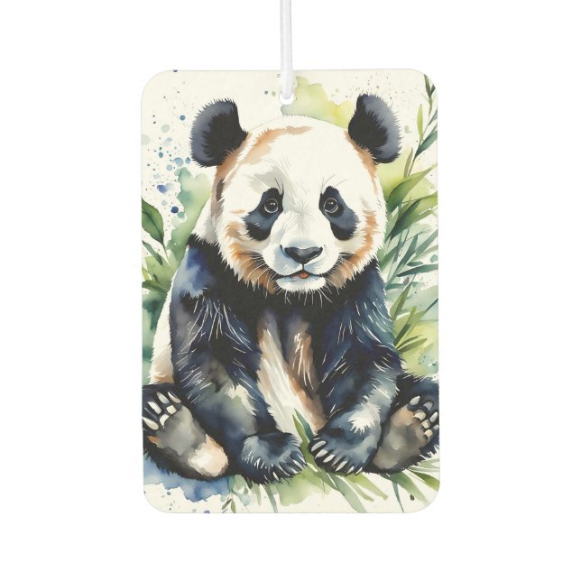 Beautiful Watercolor Panda Bear Autolufterfrischer (Vorderseite)
