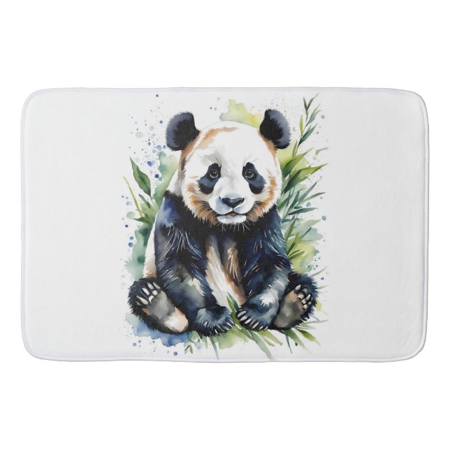 Beautiful Watercolor Panda Bear Badematte (Vorderseite)