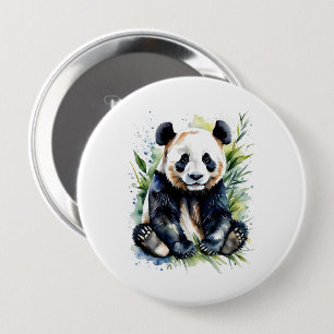 Beautiful Watercolor Panda Bear Button