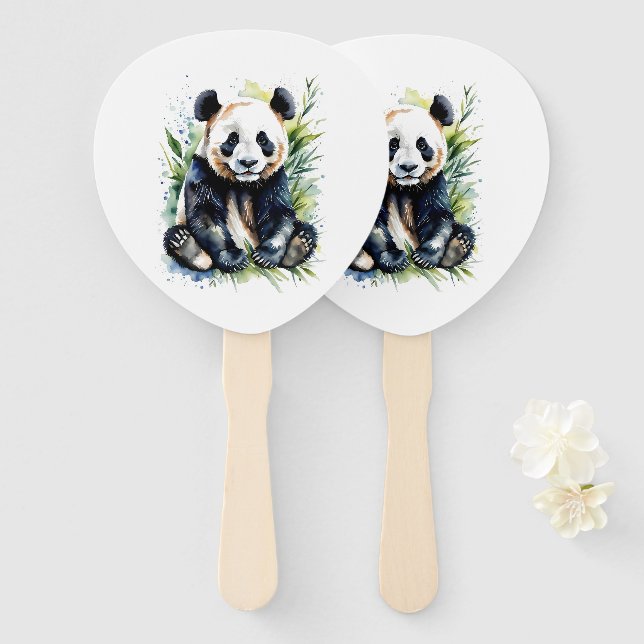 Beautiful Watercolor Panda Bear Fächer (Vorne und Hinten)