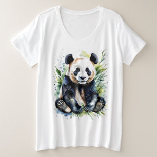Beautiful Watercolor Panda Bear Große Größe T-Shirt