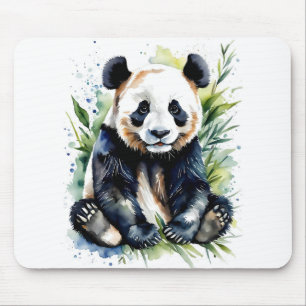 Beautiful Watercolor Panda Bear Mousepad