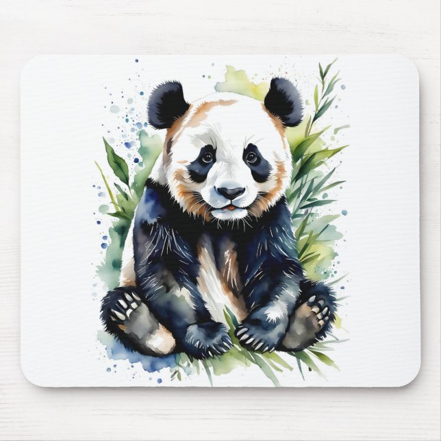 Beautiful Watercolor Panda Bear Mousepad (Vorne)