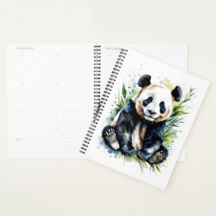 Beautiful Watercolor Panda Bear Planer