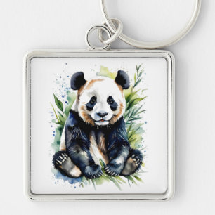 Beautiful Watercolor Panda Bear Schlüsselanhänger