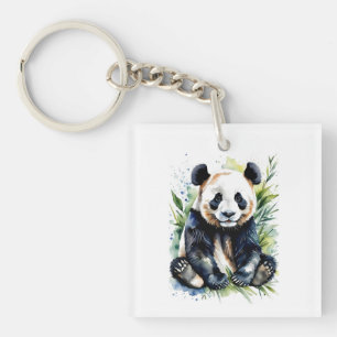 Beautiful Watercolor Panda Bear Schlüsselanhänger