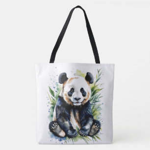 Beautiful Watercolor Panda Bear Tasche