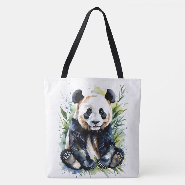 Beautiful Watercolor Panda Bear Tasche (Vorderseite)