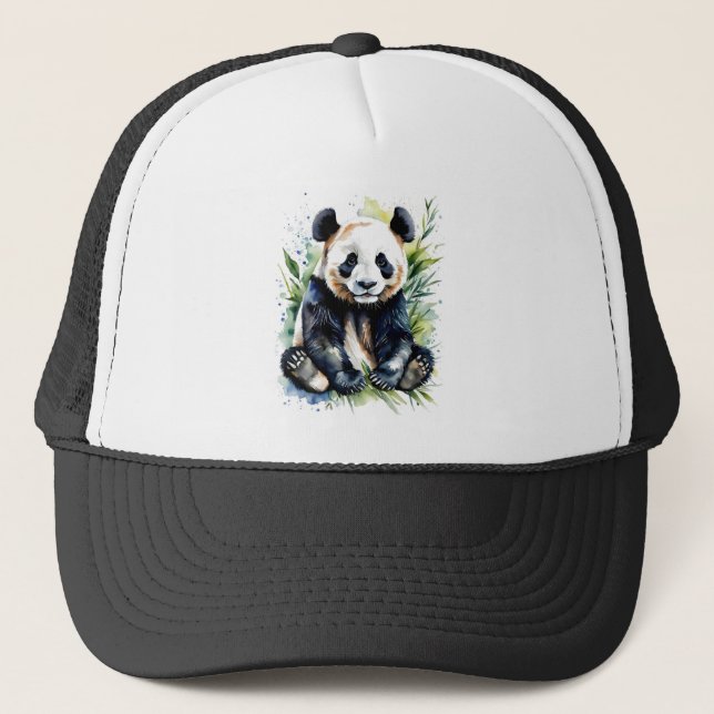 Beautiful Watercolor Panda Bear Truckerkappe (Vorderseite)