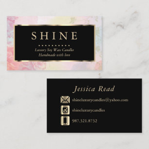 Beautiful Watercolor und Gold Business Card Visitenkarte
