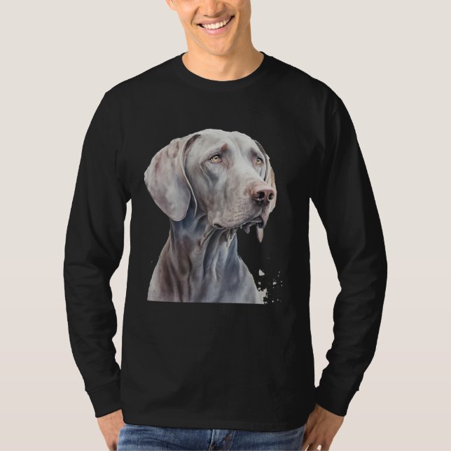 Beautiful Watercolor Weimaraner Portrait T-Shirt (Vorderseite)