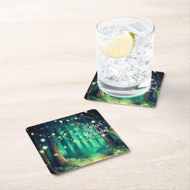 Beautiful Wedding  Rechteckiger Pappuntersetzer (Vor Ort)