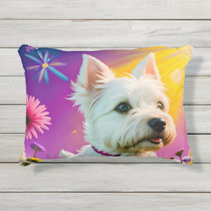 Beautiful Westie Dog Three Kissen Für Draußen