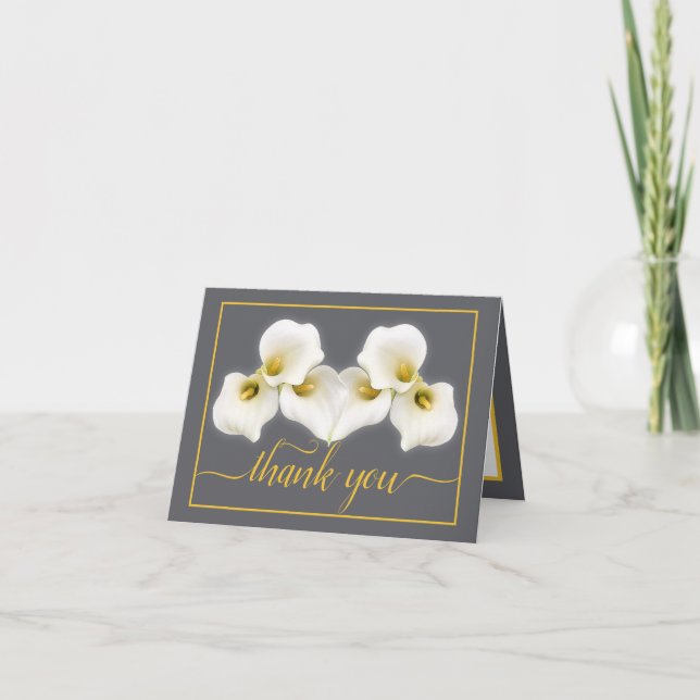 Beautiful White Calla Lilies Floral Chic Vielen Da Karte (Vorderseite)