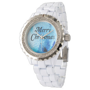 Beautiful White Christmas Kristall Watch Armbanduhr