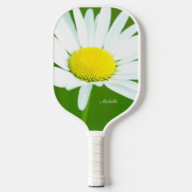 Beautiful White Daisy Personalisiert Pickleball Schläger (Vorderseite)