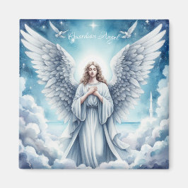 Beautiful White Guardian Angel Magnet