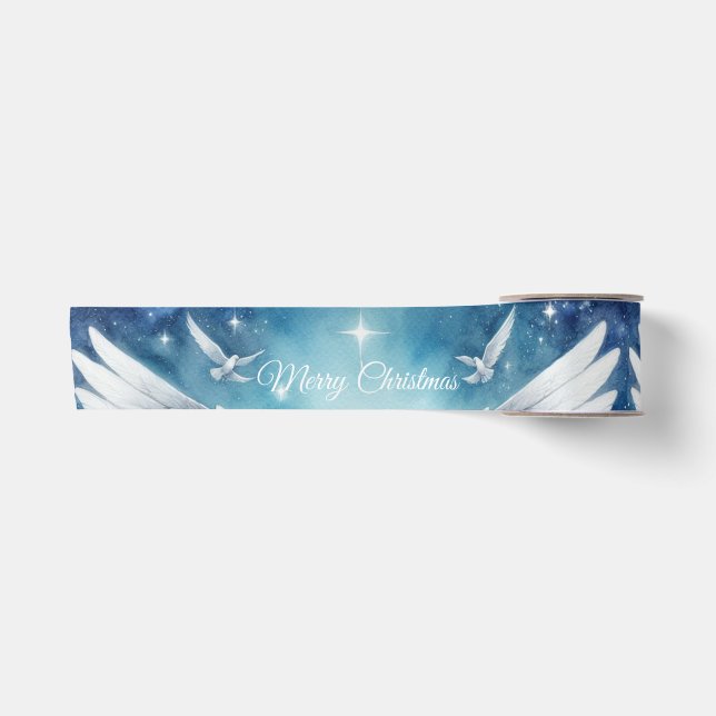 Beautiful White Guardian Angel Satinband (Vorderseite)