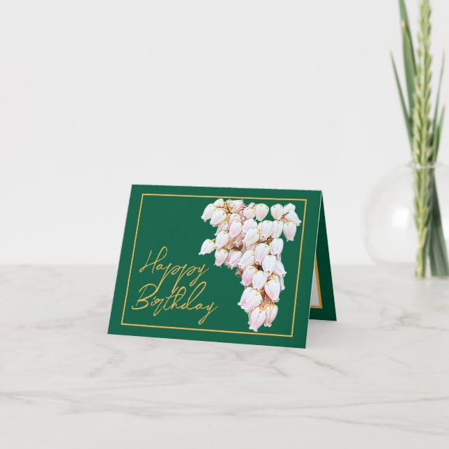 Beautiful White Pieris Blume Chic Happy Birthday Karte (Vorderseite)