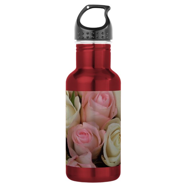 Beautiful White Roses Blume Bouquet Trinkflasche (Vorderseite)